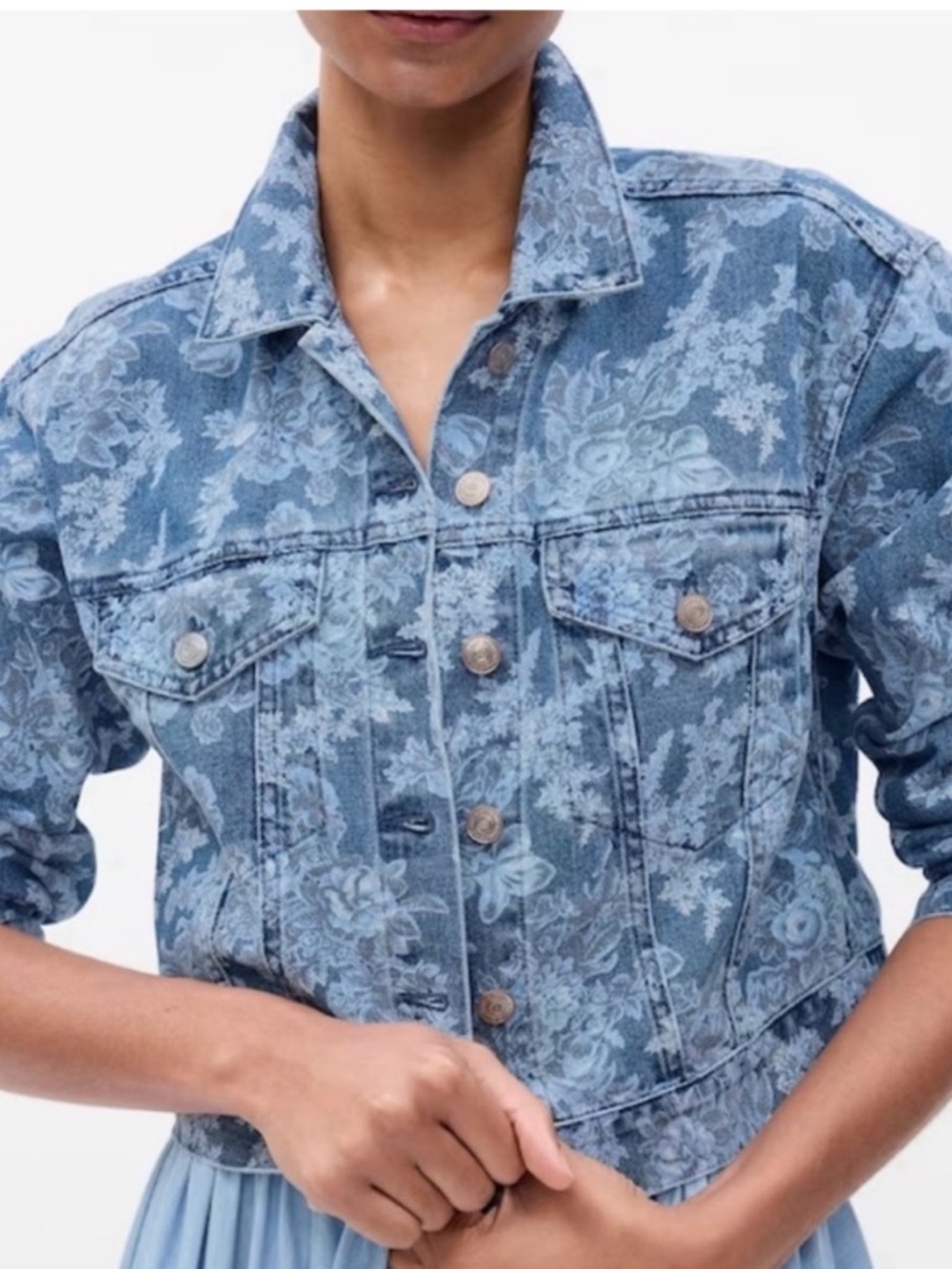 GAP x LoveShackFancy Limited Edition denim jacket SOLD OUT.  NWT SIZE L Large